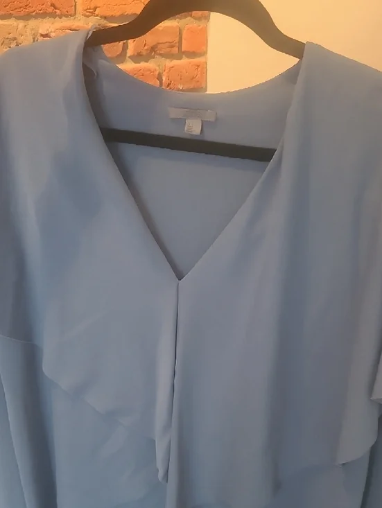 COS Light Blue V Neck Ruffled Top - Picture 10 of 11